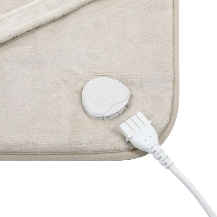 Livoo DOS218C Almohadilla Térmica para Espalda y Cuello - 100 W, 60 x 90 cm Franela, Lavable a 30°, 50-65°, Crema 2