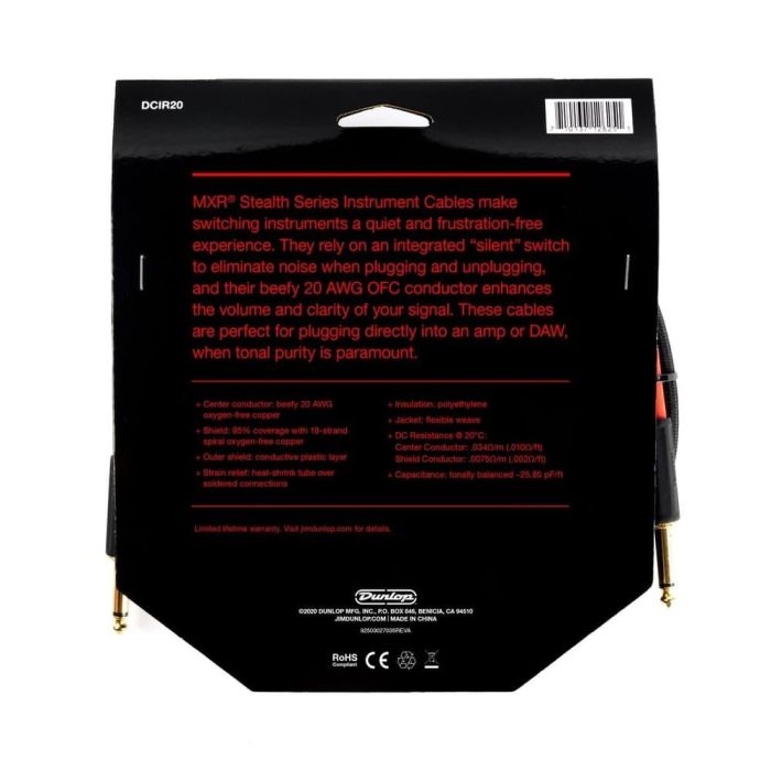 Cable Instrumento Mxr® Stealth Series Jack - Jack Ss - 6 M 4 Cable Instrumento Mxr® Stealth Series Jack - Jack Ss - 6 M 4