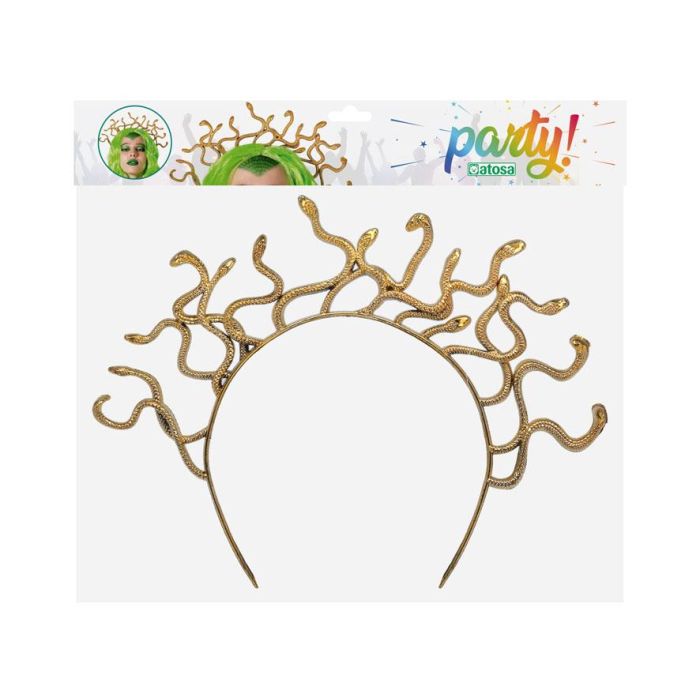 Diadema dorada con serpientes para disfraz de Medusa - Mujer adulta - Perfecta para carnaval, Halloween o espectáculos históricos 1 Diadema dorada con serpientes para disfraz de Medusa - Mujer adulta - Perfecta para carnaval, Halloween o espectáculos históricos 1