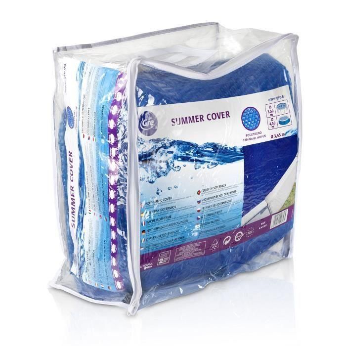 GRE Cubierta de Burbuja de Verano para Piscina - Aumenta y Mantiene Temperatura del Agua, Reduce Evaporación y Protege Suciedad - Azul 1