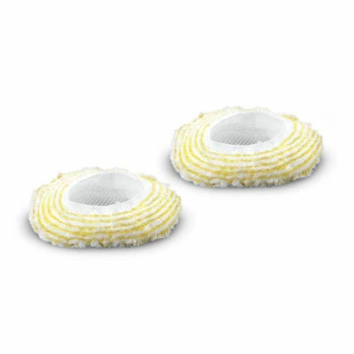 KARCHER - 2 Bonetes para cepillo redondo - Compatible con limpiadoras a vapor EasyFix (SC 1, SC 2, SC 3, SC 3 Deluxe, SC 4, SC5 Iron Plug)