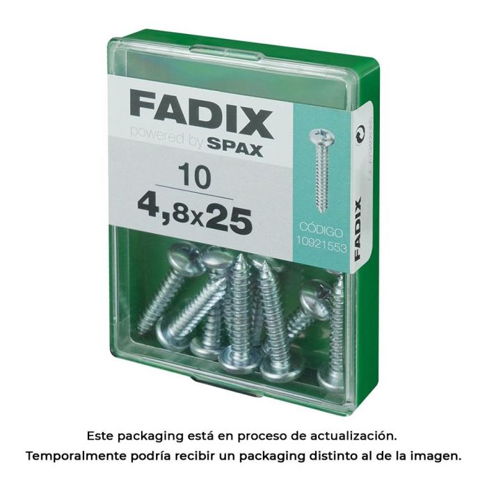 Fadix Tornillo Rosca Chapa CR Cinc 4,8x25mm - Caja de 10 Unidades