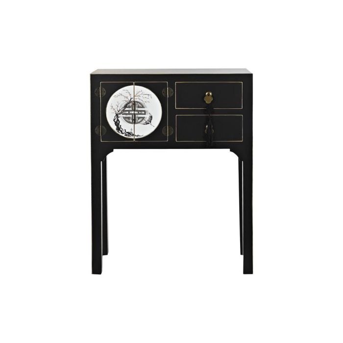 Consola Oriental DKD Home Decor Negro Blanco 28 x 83 x 63 cm 4 Consola Oriental DKD Home Decor Negro Blanco 28 x 83 x 63 cm 4