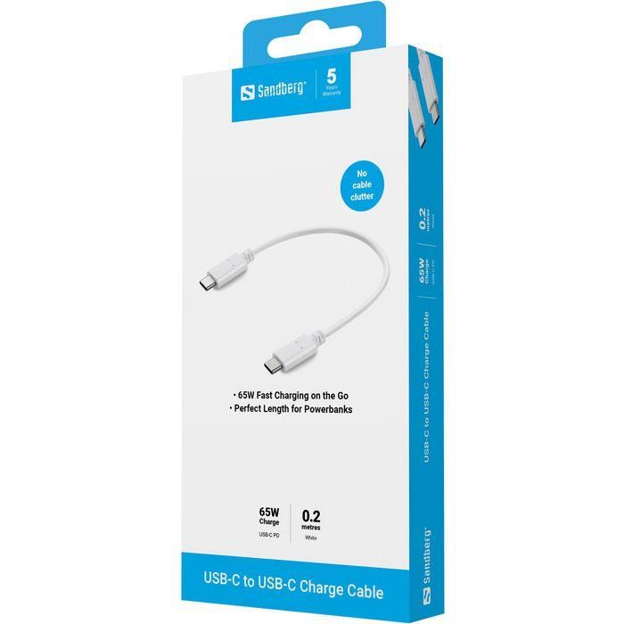 Sandberg USB-C Charge Cable 0.2m, 65W 1 Sandberg USB-C Charge Cable 0.2m, 65W 1