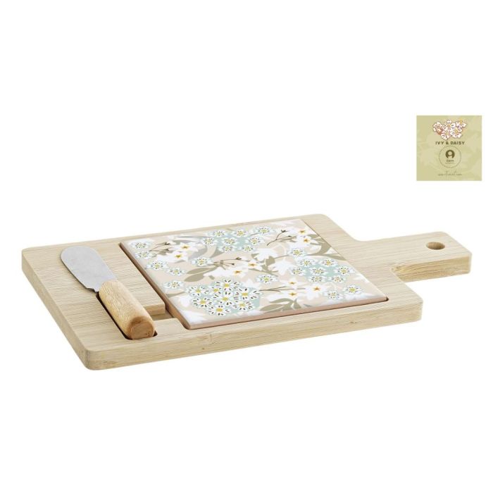 Tabla Aperitivo Tradicional DKD Home Decor Verde Beige 11.8 x 1.5 x 21.5 cm Set de 3