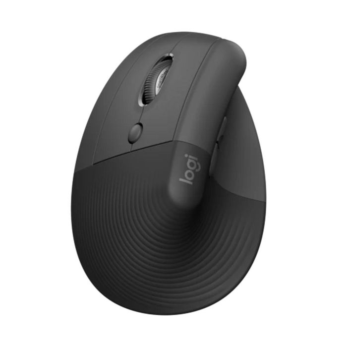 Logitech Ratón Vertical Ergonómico Inalámbrico Lift. Conexión Bluetooth & Logi Bolt USB, 6 Botones, 4000 DPI, Plástico Reciclado