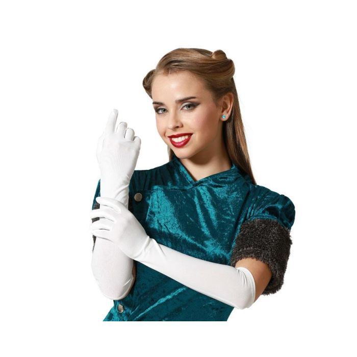 Guantes Blancos 42 cm Elegantes para Disfraz de Novia o Gala para Adulto 0 Guantes Blancos 42 cm Elegantes para Disfraz de Novia o Gala para Adulto 0