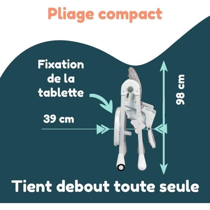 Bambisol BAM3159059051109 Trona Multiposición Reclinable para Bebés hasta 3 Años Beige / Blanco 4