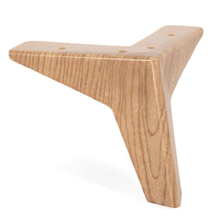 Q&Q Pata Plástico Modelo Togo 130x130 mm, Altura H120, Acabado Blanco Mate, Negro Mate y Madera para Muebles