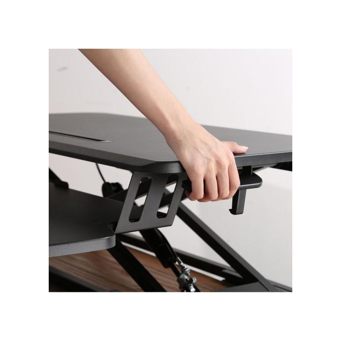 Ewent EW1545 Escritorio Elevable para Trabajo Sentado o de Pie, Ajustable en Altura, Superficie de 80x40 cm, Negro 3