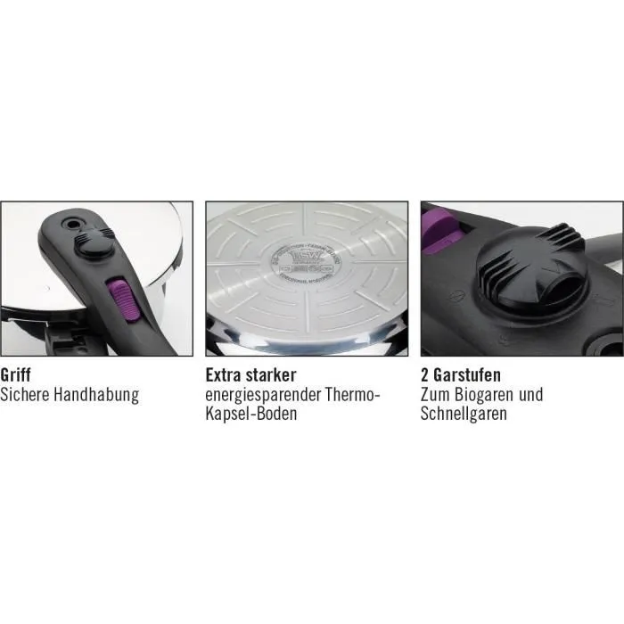 GSW Olla a Presión Rápida 18 cm 3,2 L Inducción Acero Inoxidable 2