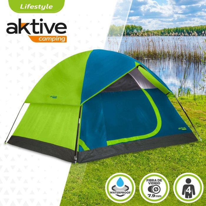 Tienda de Campaña Aktive 4 personas 240 x 130 x 210 cm (2 Unidades) 3 Tienda de Campaña Aktive 4 personas 240 x 130 x 210 cm (2 Unidades) 3