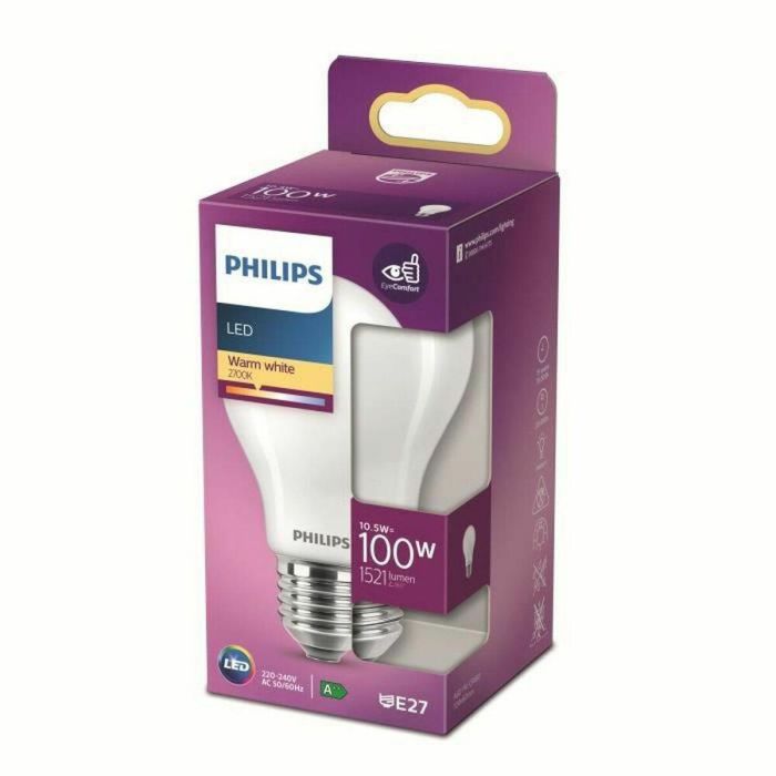 Philips Bombilla LED Equivalente 100W E27 Blanco cálido No regulable, Plástico 2