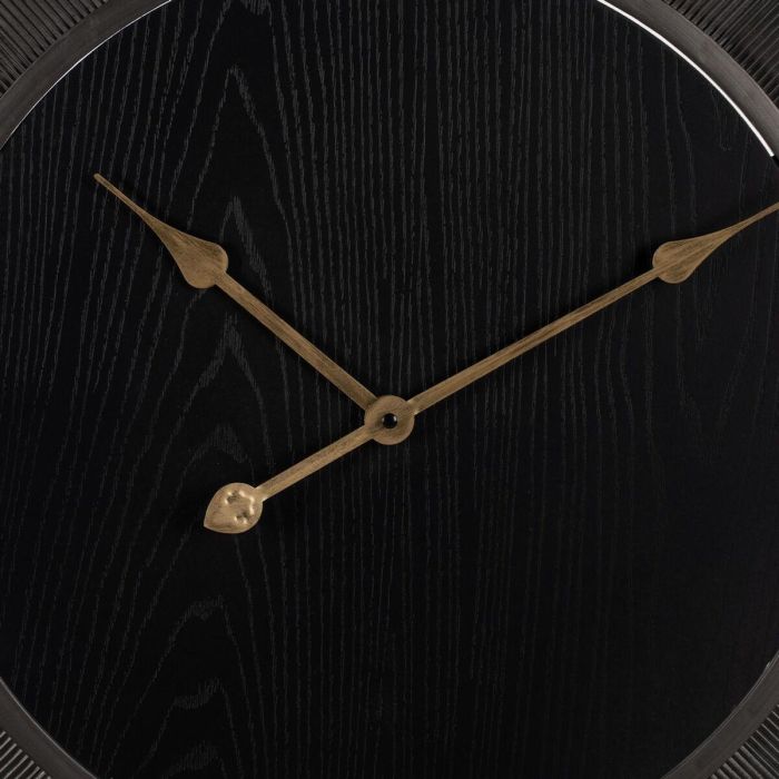 Reloj de Pared Negro Dorado Hierro Madera MDF 61 x 2,5 x 61 cm 6