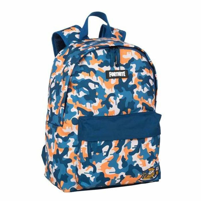 Mochila fortnite blue camo americano. 41 x 31 x 13.5 cm.