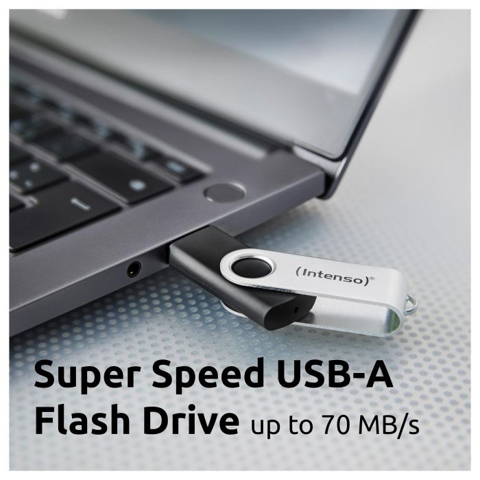 Intenso 3543480 Memoria USB 3.2 Gen 1 Lápiz, 32 GB, Hasta 70 MB/s, USB-A, Compatible con USB 3.0/3.1, Plástico y Metal, Office Line