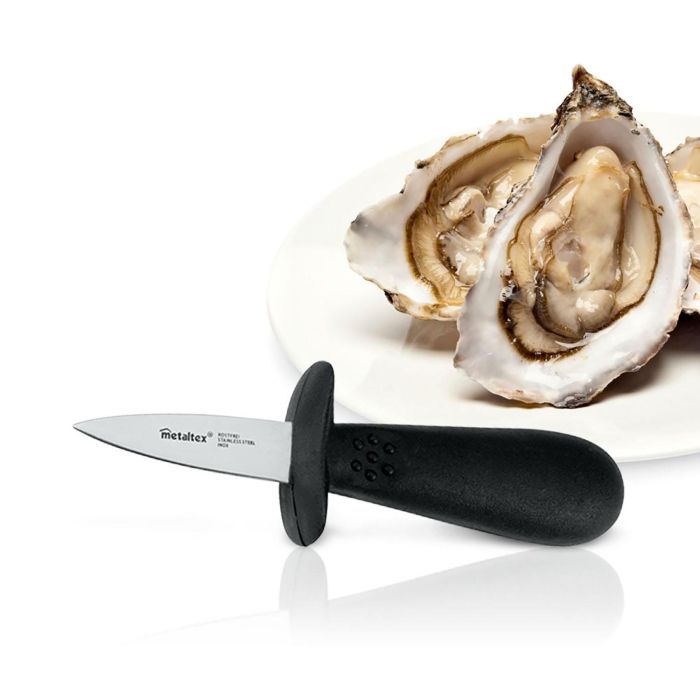 Metaltex Cuchillo abreostras 15.5cm hoja acero inoxidable mango plástico 1
