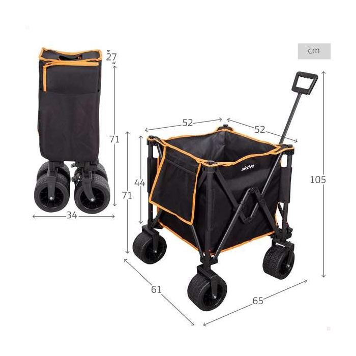 Carro de playa plegable 52x52x71/105cm con ruedas 17x10cm 3 Carro de playa plegable 52x52x71/105cm con ruedas 17x10cm 3