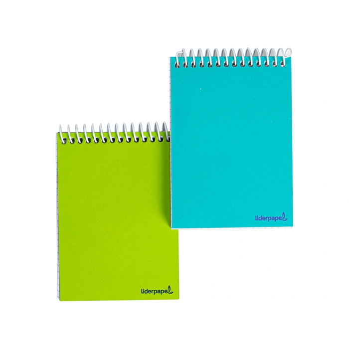 Liderpapel Cuaderno Espiral Bolsillo Octavo Apaisado Tapa Blanda 80 Hojas Cuadro 4mm Colores Surtidos 1