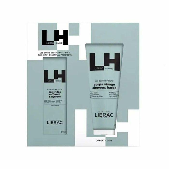 Lierac LH Fluido Antiedad Global Estuche Hombre. Set Cosmética Facial con Fluido 50ml y Gel Ducha 200ml. Para piel firme, lisa e hidratada. Lierac LH Fluido Antiedad Global Estuche Hombre. Set Cosmética Facial con Fluido 50ml y Gel Ducha 200ml. Para piel firme, lisa e hidratada.