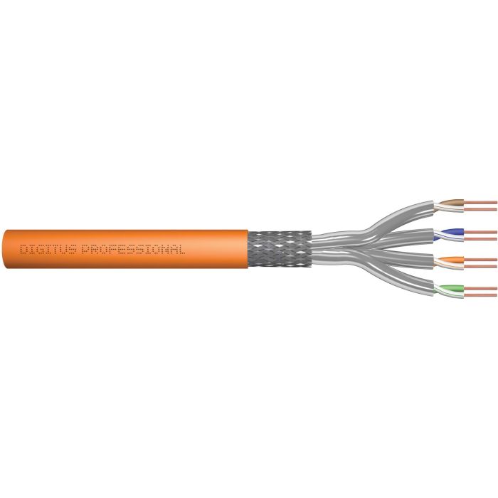 DIGITUS Instal-kab Cat7 S/FTP tw.Pair 1000m orange AWG23/1 (Speditionsversand)