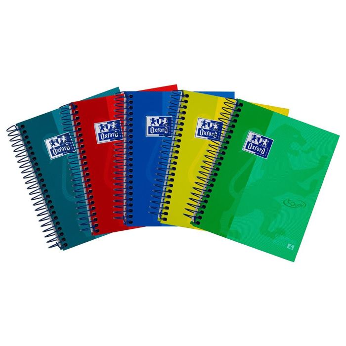 Cuaderno Espiral Oxford Ebook 4 Tapa Extradura 8 120 Hojas Cuadricula 5 mm Colores Surtidos Touch 5 unidades 1