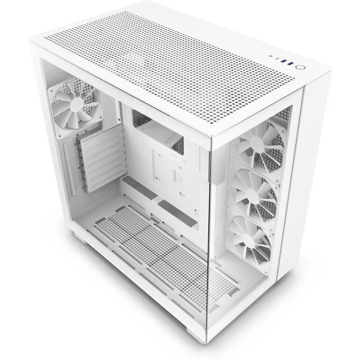 NZXT H9 All white Midi Tower Blanco CM-H91FW-01 - Torre PC con Vidrio Templado, Gestión de Cables, Iluminación RGB 1
