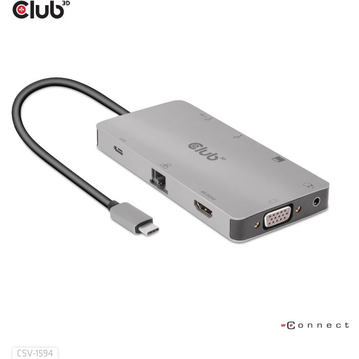 Club3D USB-C 9in1-HUB >HDMI/VGA/2xUSB/USB-C/RJ45/SD PD100W 1 Club3D USB-C 9in1-HUB >HDMI/VGA/2xUSB/USB-C/RJ45/SD PD100W 1
