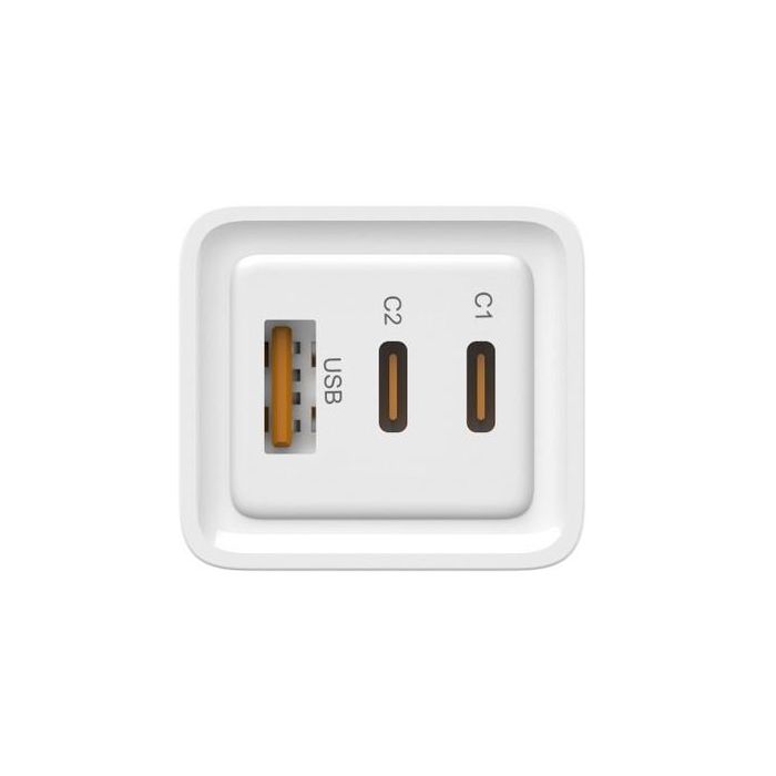 Leotec Cargador Rápido 65W GaN con 2 USB-C PD y 1 USB-A Universal Blanco para hasta 3 Dispositivos 4
