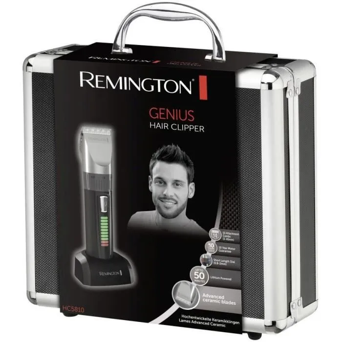 Remington Cortadora de Cabello HC5810, Motor Profesional, Cuchillas Autoafilables Cerámicas, Uso con o sin Cable, 10 Guías Remington Cortadora de Cabello HC5810, Motor Profesional, Cuchillas Autoafilables Cerámicas, Uso con o sin Cable, 10 Guías