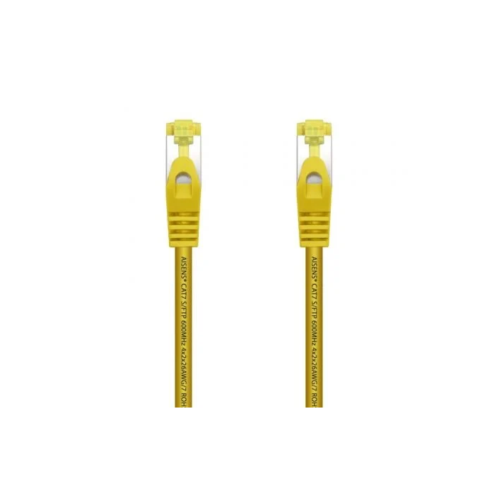 AISENS - CABLE DE RED LATIGUILLO RJ45 LSZH CAT.7 600 MHZ S/FTP PIMF AWG26, AMARILLO, 0.5M