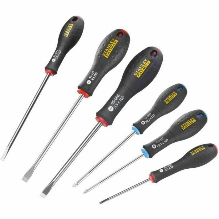 STANLEY FATMAX 0-65-428 Juego de 6 Destornilladores para Electricista y Mecánico con Puntas Pozidriv 2 STANLEY FATMAX 0-65-428 Juego de 6 Destornilladores para Electricista y Mecánico con Puntas Pozidriv 2