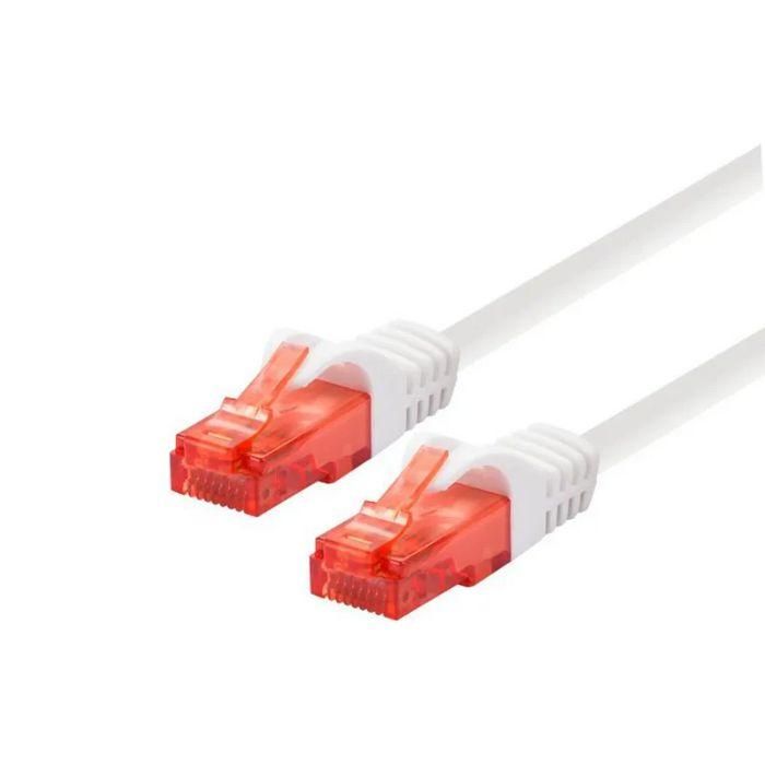 LOGON PROFESSIONAL Cable de Red Patch U/UTP CAT6 sin Apantallar de 7 metros Blanco con Conectores RJ45 y Protección Antiplegado