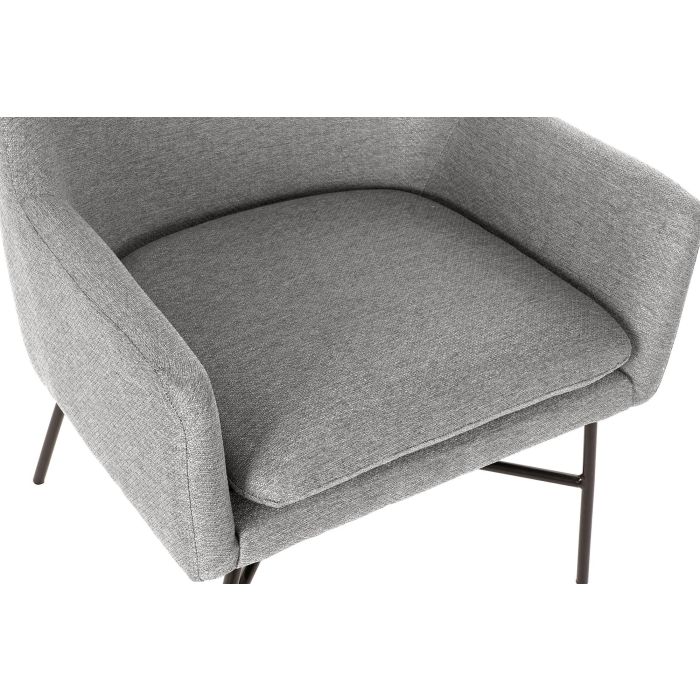 DKD Home Decor Sillón Scandi Gris Claro Negro 62 x 76.5 x 66 cm 1