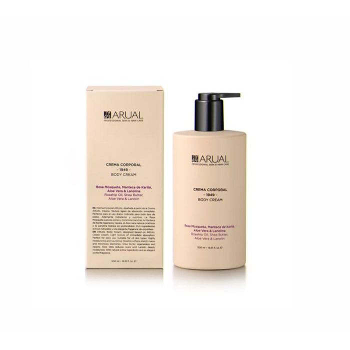 Arual Crema Corporal 500ml - Textura fluida, absorción rápida, piel suave y luminosa, fragancia a orquídeas