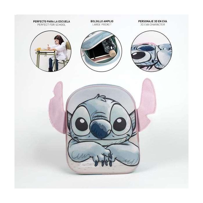 Mochila infantil 3D aplicaciones stitch 22.0 x 27.0 x 1.0 cm 3