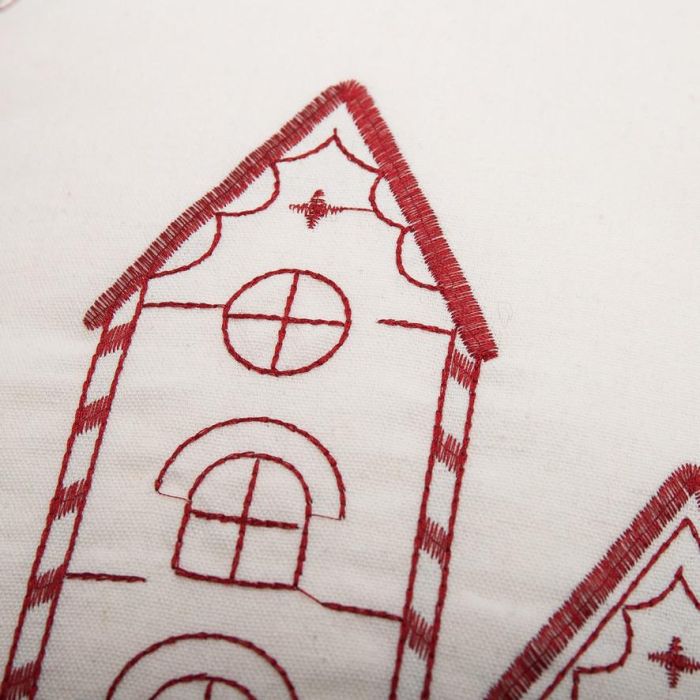 Funda Cojin Navidad Tradicional DKD Home Decor Burdeos Blanco 1 x 45 x 45 cm (4 Unidades) 3