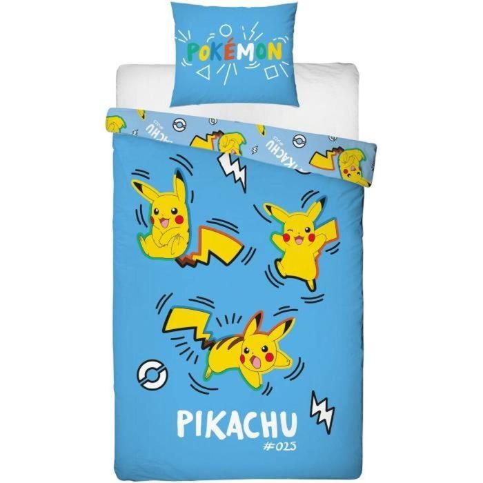 Pokemon POK3760167658144 Juego de Cama Pikachu Microfibra - Funda Nórdica 140x200 cm + Funda Almohada 63x63 cm