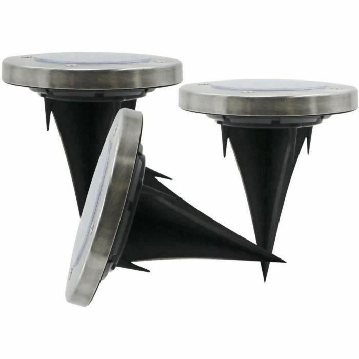Galix Lote de 3 Focos Solares Empotrados de Acero Inoxidable 0.07W - 5 Lúmenes, 8h Autonomía, 5 LED SMD Blancos Galix Lote de 3 Focos Solares Empotrados de Acero Inoxidable 0.07W - 5 Lúmenes, 8h Autonomía, 5 LED SMD Blancos