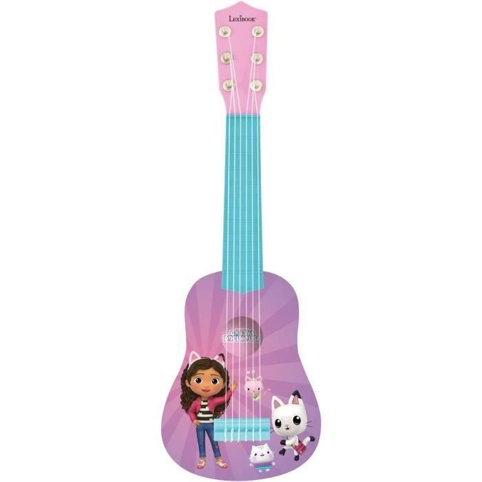 Lexibook LEX3380743105505 Mi Primera Guitarra Gabby y la Casa Mágica 53cm con Guía de Aprendizaje