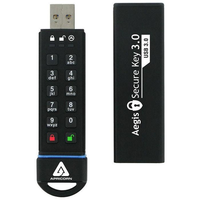 Apricorn Aegis Secure Key 3.0 Unidad Flash USB 30GB USB 3.0 con Cifrado Hardware AES 256-bit FIPS 140-2
