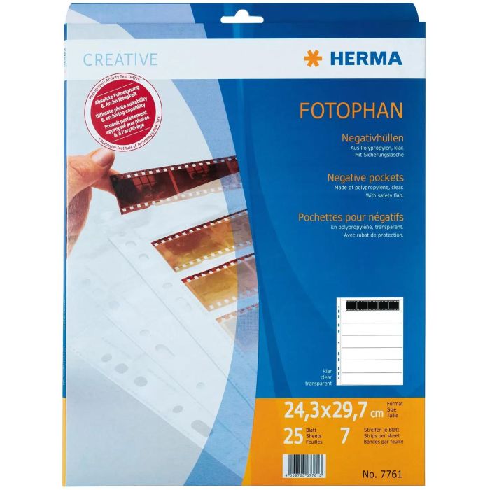 HERMA Negativhüllen transparent für 7 x 5 Streifen 25 St. 0 HERMA Negativhüllen transparent für 7 x 5 Streifen 25 St. 0