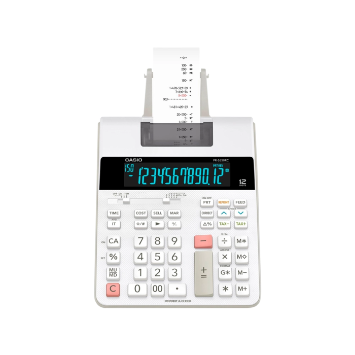 Casio Calculadora FR-2650RC con Impresora, 12 Dígitos, Blanco 1