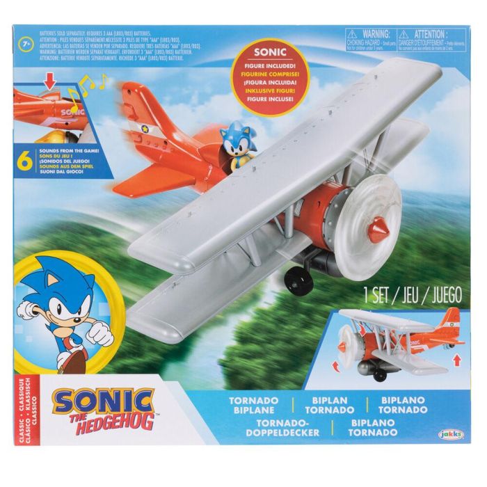 Jakks Pacific 423284 - Juguete Avioneta Biplano Tornado Sonic con Sonidos, Luces y Ruedas Funcionales, Incluye Figura 6cm 7 Jakks Pacific 423284 - Juguete Avioneta Biplano Tornado Sonic con Sonidos, Luces y Ruedas Funcionales, Incluye Figura 6cm 7