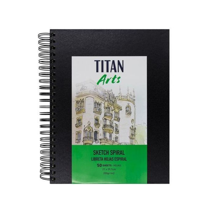 Titan Arts Libreta De Dibujo Para Bocetos Espiral A4 50H 200 Gr