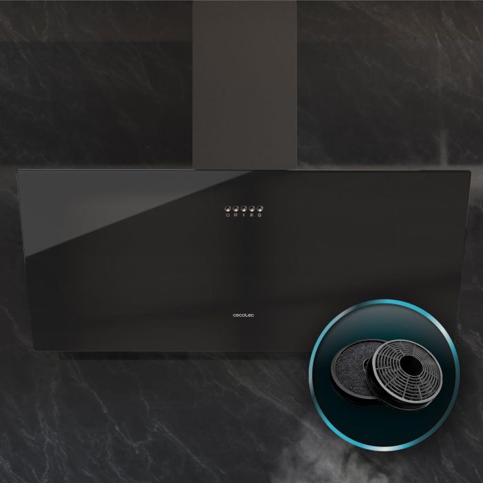 Cecotec Campana Convencional 90 cm Bolero Flux DM 906500 Glass Negra A LED 1 Cecotec Campana Convencional 90 cm Bolero Flux DM 906500 Glass Negra A LED 1