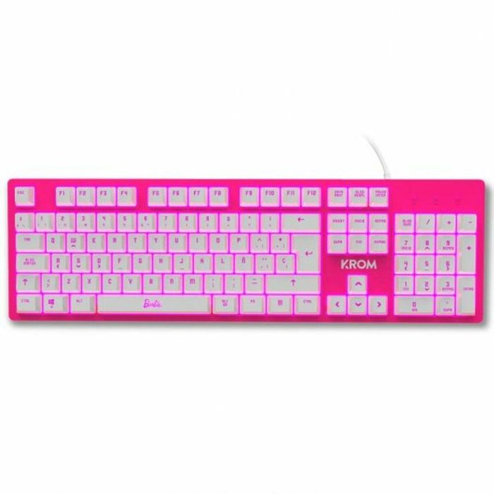 Teclado y Ratón Gaming Krom KANDY BARBIE Rosa QWERTY 8 Teclado y Ratón Gaming Krom KANDY BARBIE Rosa QWERTY 8