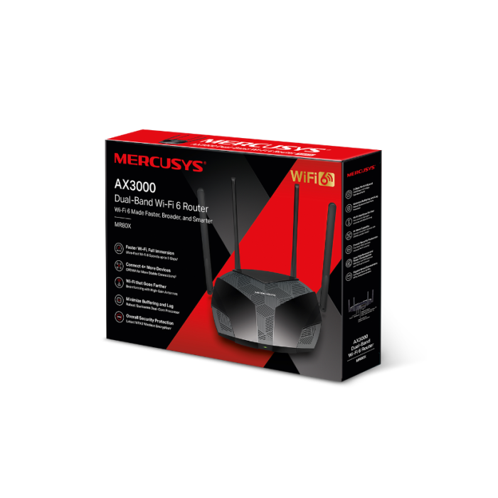 Mercusys MR80X router inalámbrico Gigabit Ethernet Doble banda (2,4 GHz / 5 GHz) Negro 4