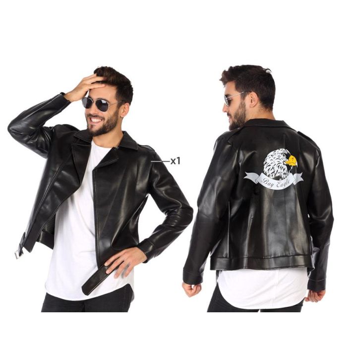 Disfraz Años 60 Hombre Adulto Chupa Negra XS-S - Temática Rock & Roll, Rockabilly - Negro