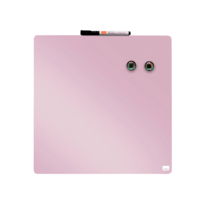 Nobo Pizarra Magnética Blanca para Hogar Color Rosa 360x360 mm 1